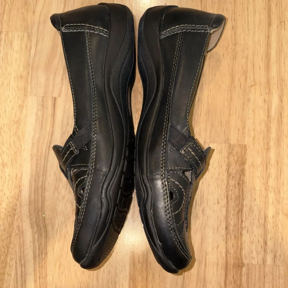 Earth Origins by Earth Womens Sadie Size 10N Leather Black Loafer Slip On Shoes